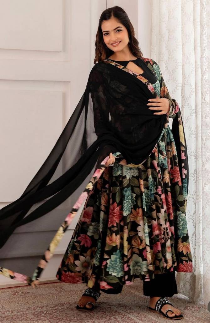 PC 371 Crepe Digital Printed Designer Gown With Dupatta Wholesale Shop In Surat